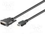 Кабел HDMI-DV020.050 Кабел; HDMI 1.4; DVI-D (18+1) щепсел, HDMI щепсел; 5m; черен